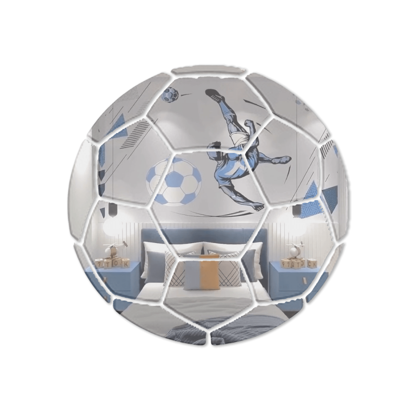Football mirror - Acrylic 30 cm Ø - Adamas