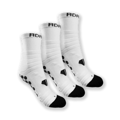 NoGlide X1 - Anti slip socks - White (3-pack) - Adamas
