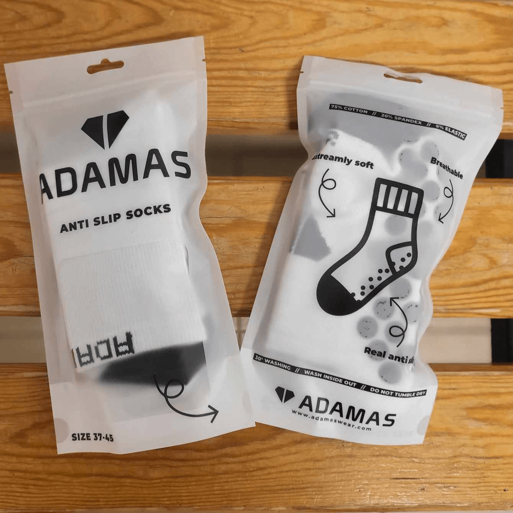 NoGlide X1 - Anti slip socks - White (3-pack) - Adamas